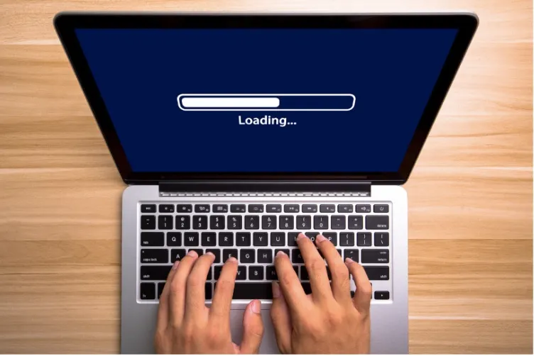 A loading computer screen.