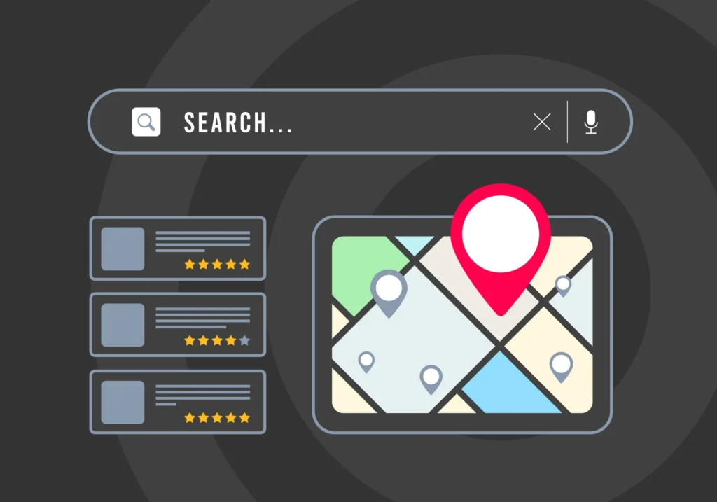 Search bar to look for location and reviews of companies that provide SEO for lawyers in Kansas City, MO.