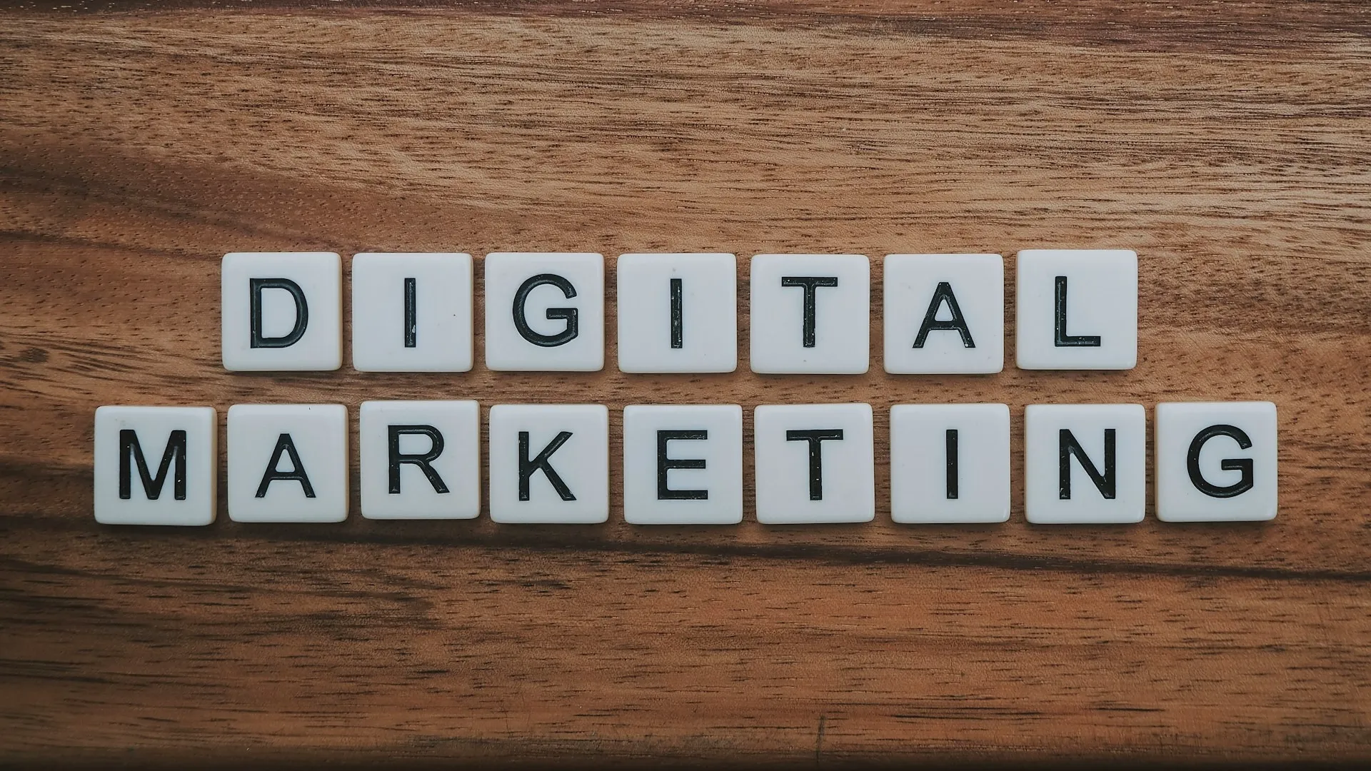 Digital marketing spelled out in blocks.