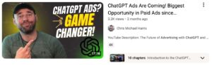 chat gpt ads claims on youtube